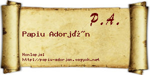 Papiu Adorján névjegykártya